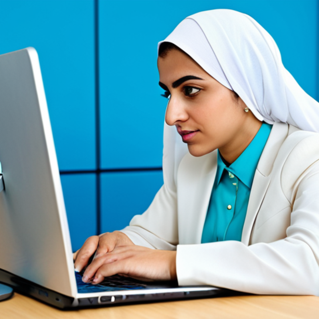 Career Planning**
"A focused Arab professional woman, fully clothed in modest business attire, thoughtfully planning her career path at a clean desk with a laptop. Modern, bright office background. Safe for work, appropriate content, perfect anatomy, professional, high quality."
**
