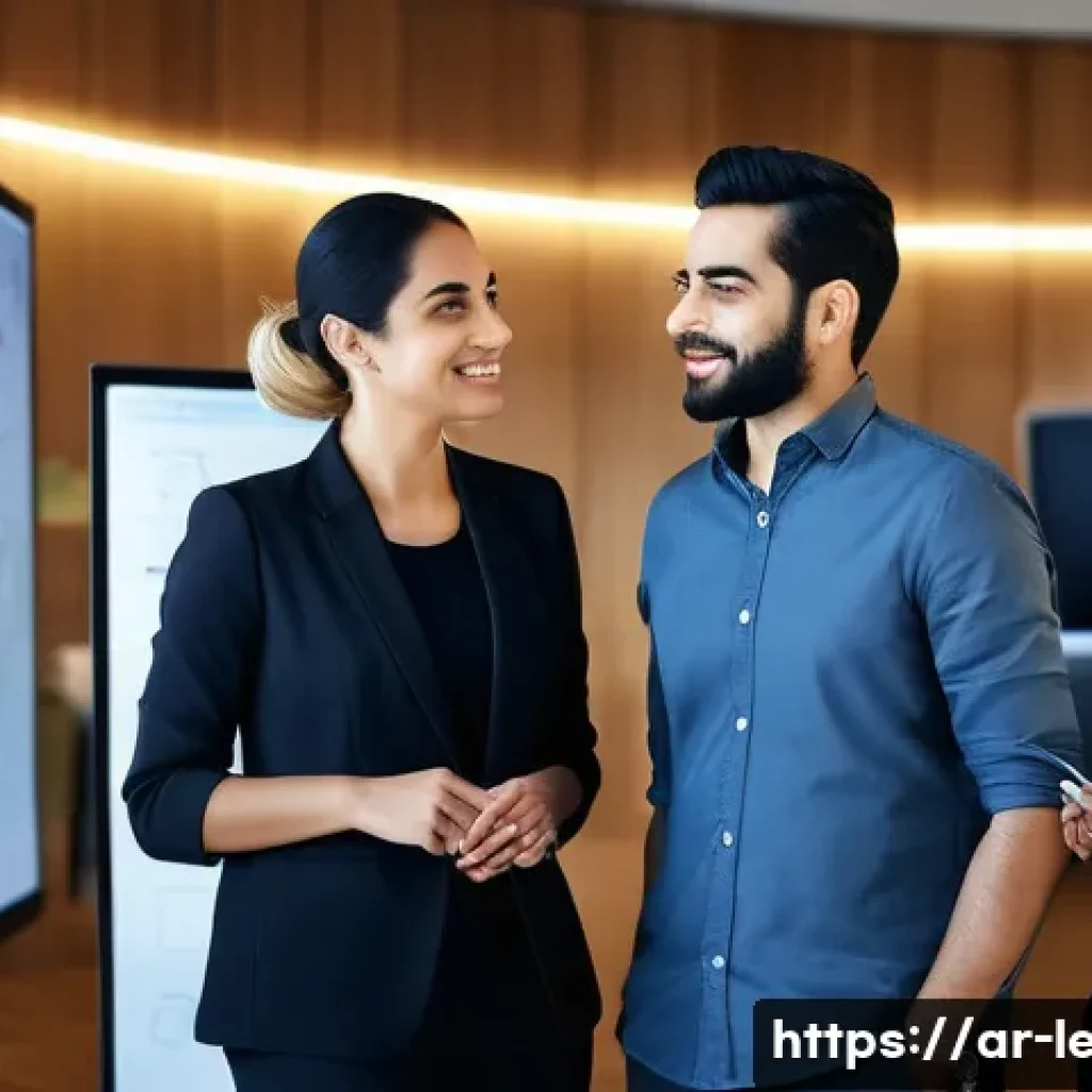 리더십 코칭 과정 추천 - **Prompt:** A diverse group of modern Arab professionals, including men and women in smart business ...