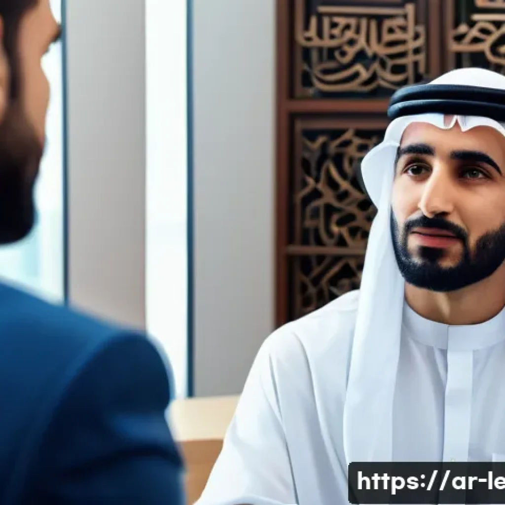 리더십 코칭을 위한 전략 - A professional Middle Eastern business leader attentively practicing active listening in a modern of...